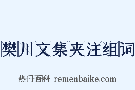 樊川文集夹注组词是什么意思的图片